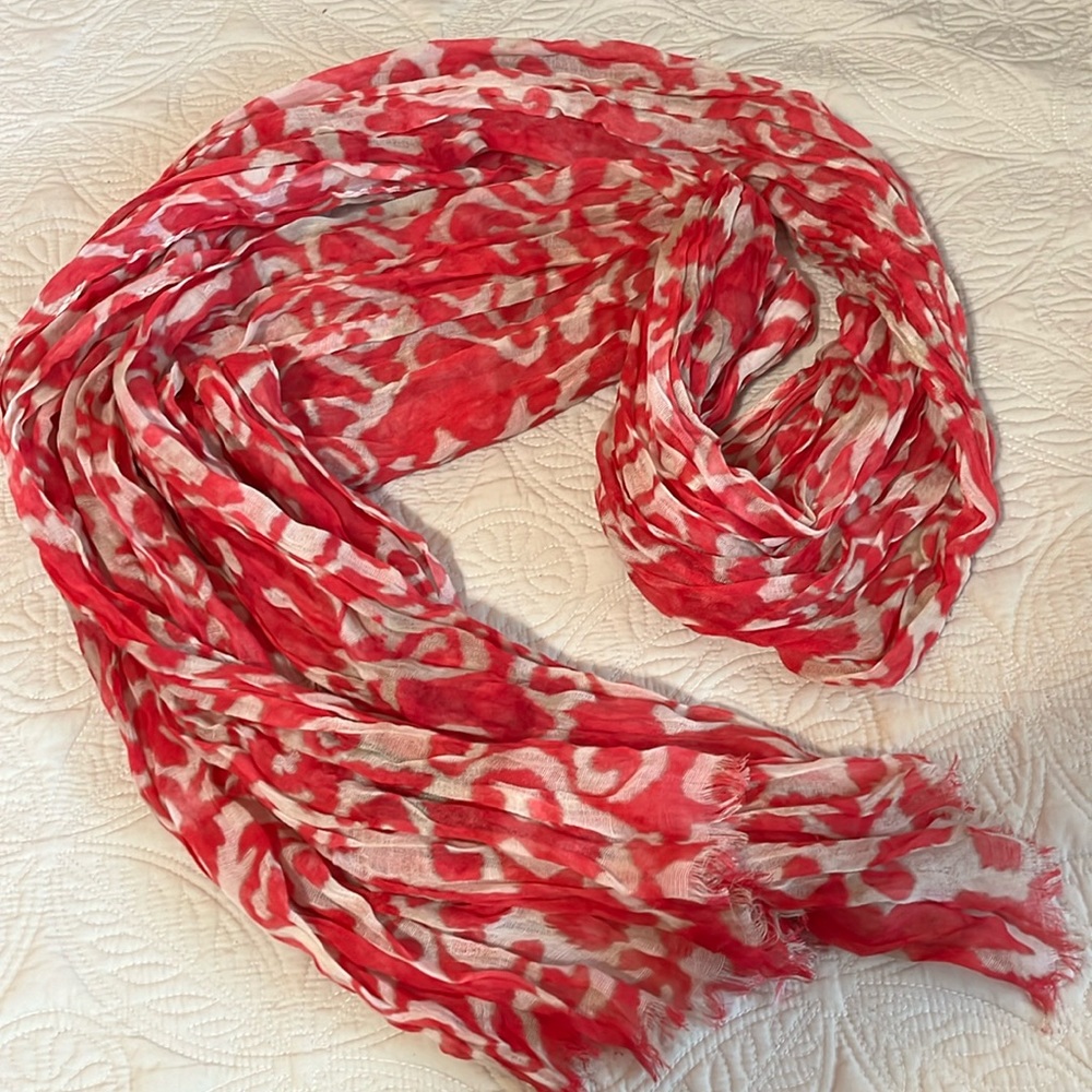 NWT Jones New York Scarf - PInk / White